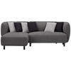ECKSOFA in Chenille Grau  - Beige/Hellgrau, Design, Holz/Textil (148/236cm) - Lomoco