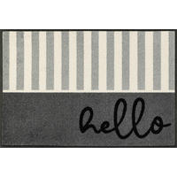 FUSSMATTE - Grau, Design, Kunststoff/Textil (50/75cm) - wash+dry