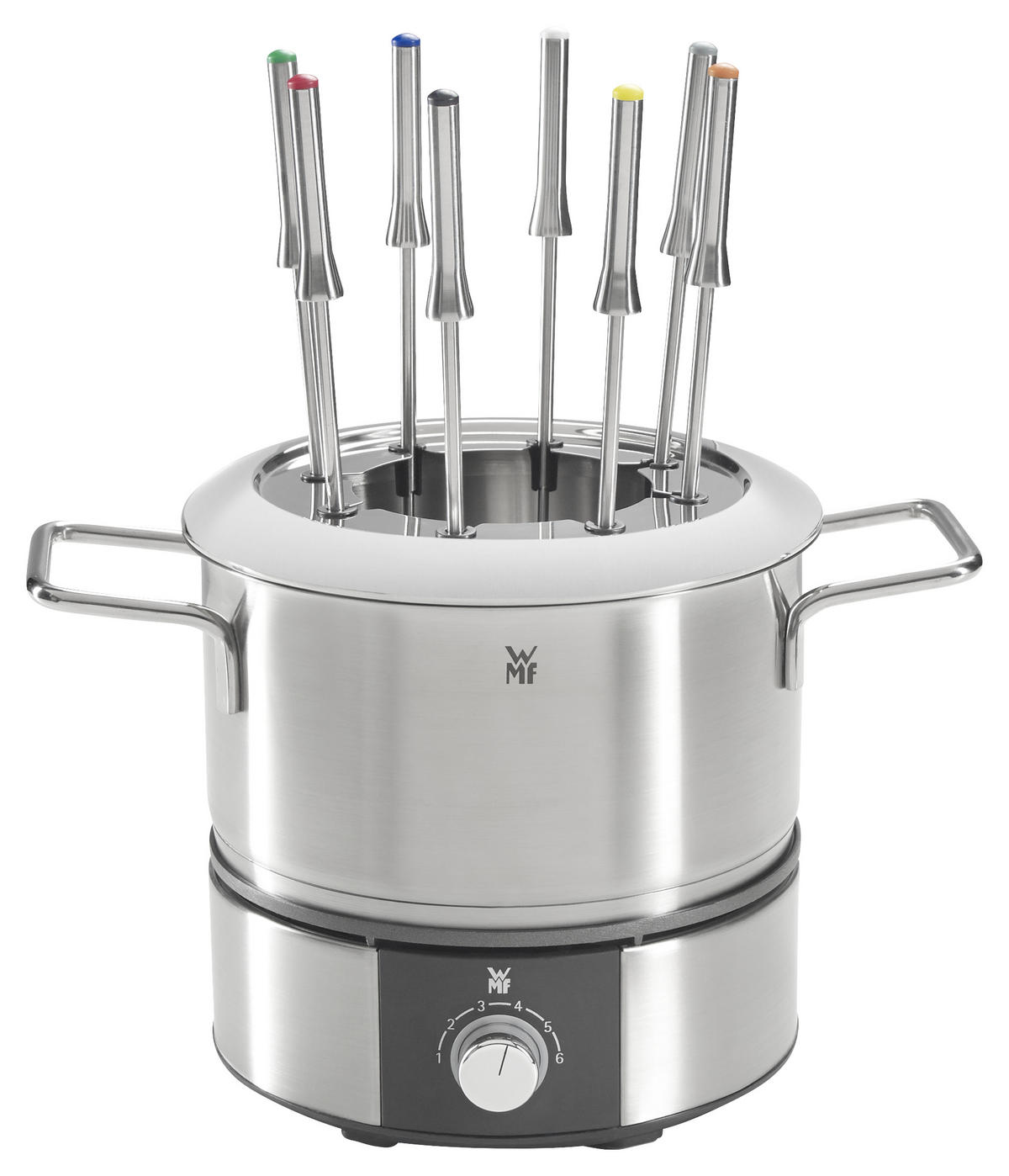 FONDUESET Lono Fondue  - Silberfarben/Schwarz, Trend, Metall (32,5/23,5/25cm) - WMF