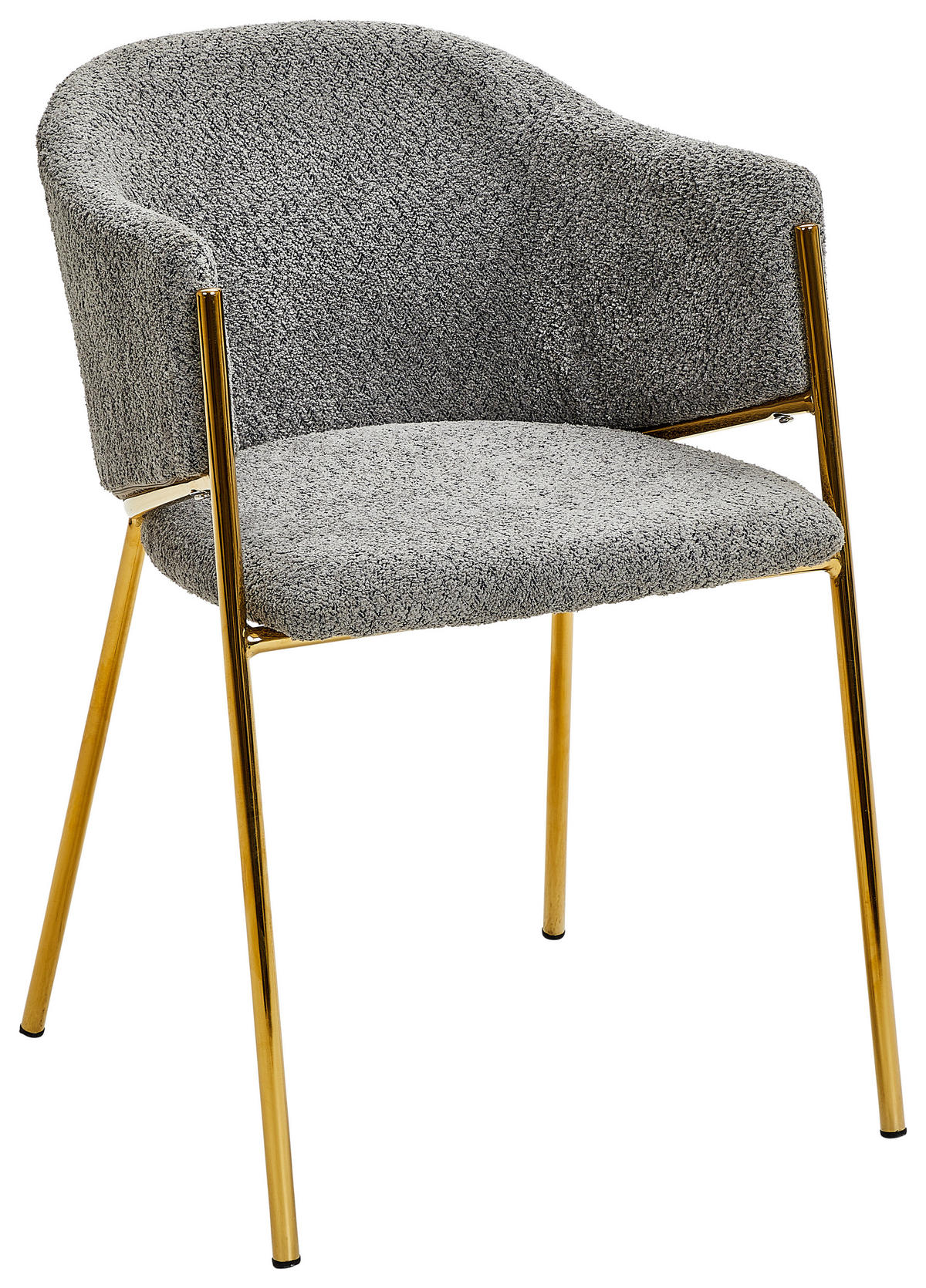 ARMLEHNSTUHL  in Eisen Bouclé  - Goldfarben/Grau, Design, Textil/Metall (53/78/61cm) - Ambia Home