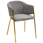 ARMLEHNSTUHL  Stoffauswahl, Typenauswahl, inklusive Armlehnen Bouclé  - Goldfarben/Grau, Design, Textil/Metall (53/78/61cm) - Ambia Home