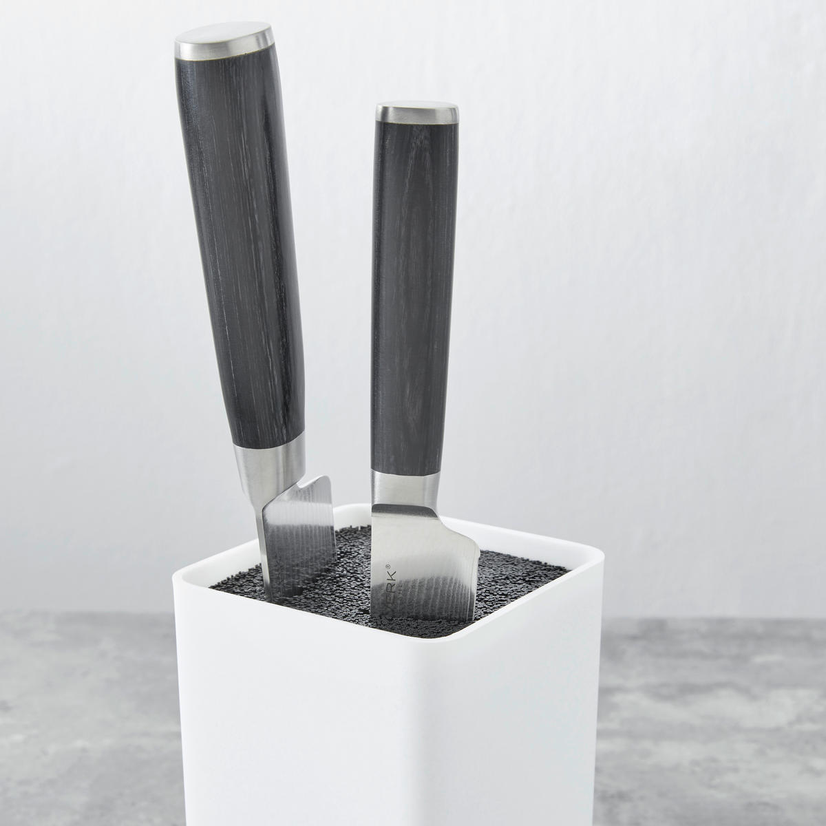 MESSERBLOCK  - Weiß, MODERN, Kunststoff (22,8/10,7/10,7cm) - Echtwerk