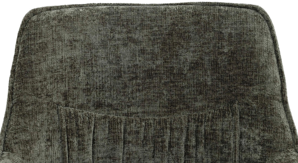 ARMLEHNSTUHL  Sitzfläche 360° drehbar, inklusive Armlehnen Chenille  Grün, Schwarz  - Schwarz/Grün, MODERN, Textil/Metall (62/86/63cm) - Livetastic