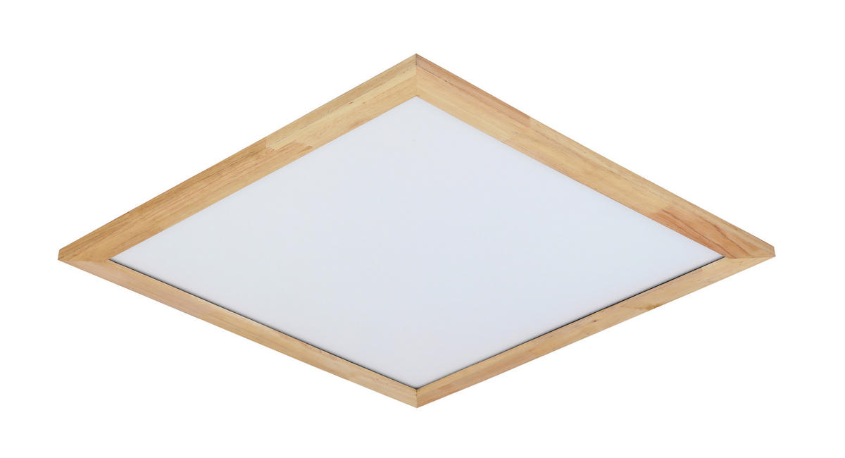 LED-DECKENLEUCHTE Hina 45/45/4,5 cm   - Schwarz/Naturfarben, Basics, Holz/Kunststoff (45/45/4,5cm) - Novel