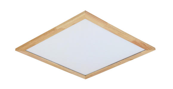 LED-DECKENLEUCHTE 45/45/4,5 cm   - Schwarz/Naturfarben, Basics, Holz/Kunststoff (45/45/4,5cm) - Novel