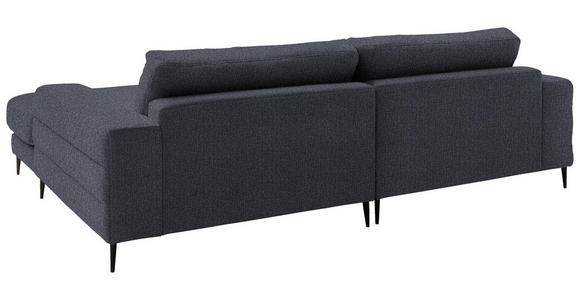 ECKSOFA  in Flachgewebe Dunkelgrau  253/177 cm  - Dunkelgrau/Schwarz, Design, Textil/Metall (253/177cm) - Dieter Knoll