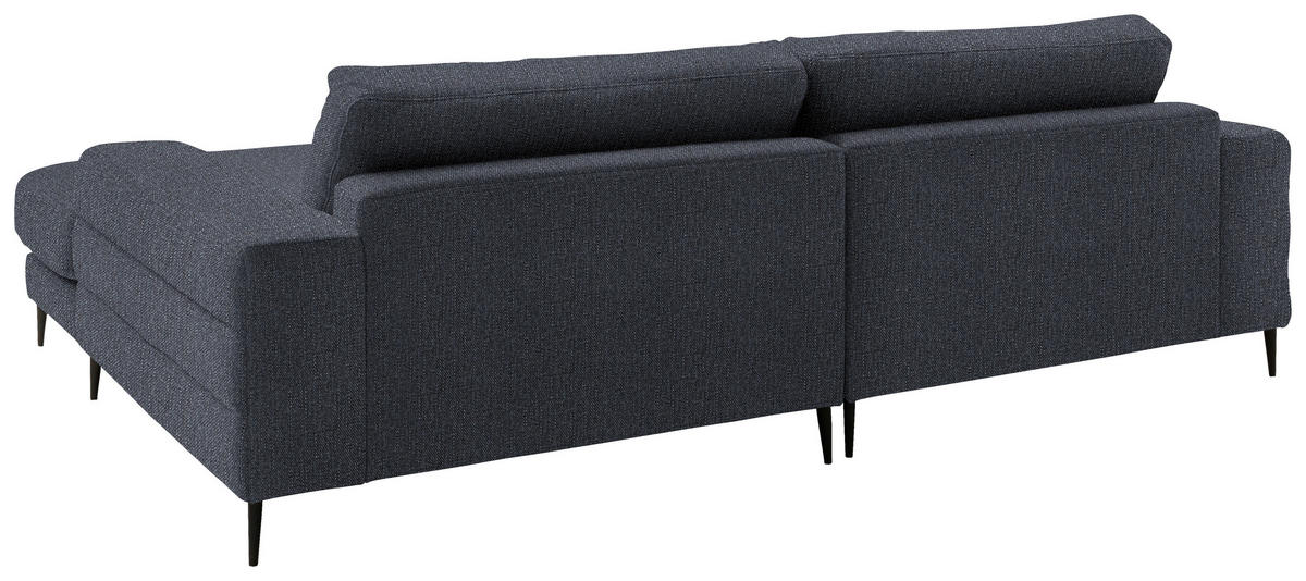 ECKSOFA in Flachgewebe Dunkelgrau  - Dunkelgrau/Schwarz, Design, Textil/Metall (253/177cm) - Dieter Knoll