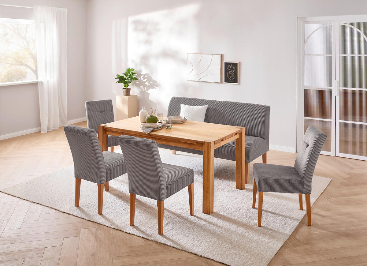 SITZBANK 163/88/75 cm  in Braun  - Buchefarben/Braun, KONVENTIONELL, Holz/Textil (163/88/75cm) - home24