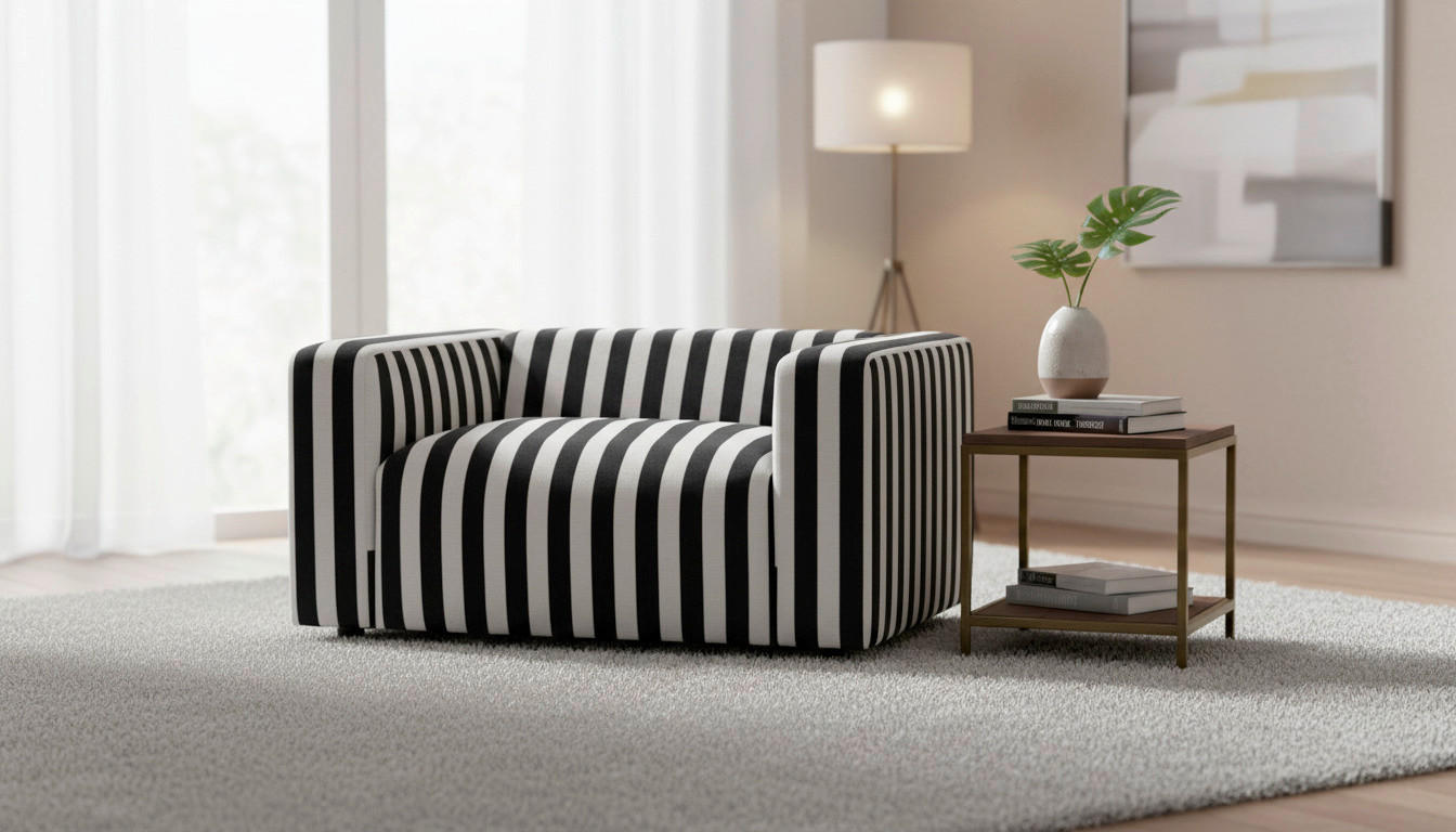 SESSEL in Webstoff Schwarz, Weiß  - Schwarz/Weiß, Design, Kunststoff/Textil (129/66/95cm) - Livetastic