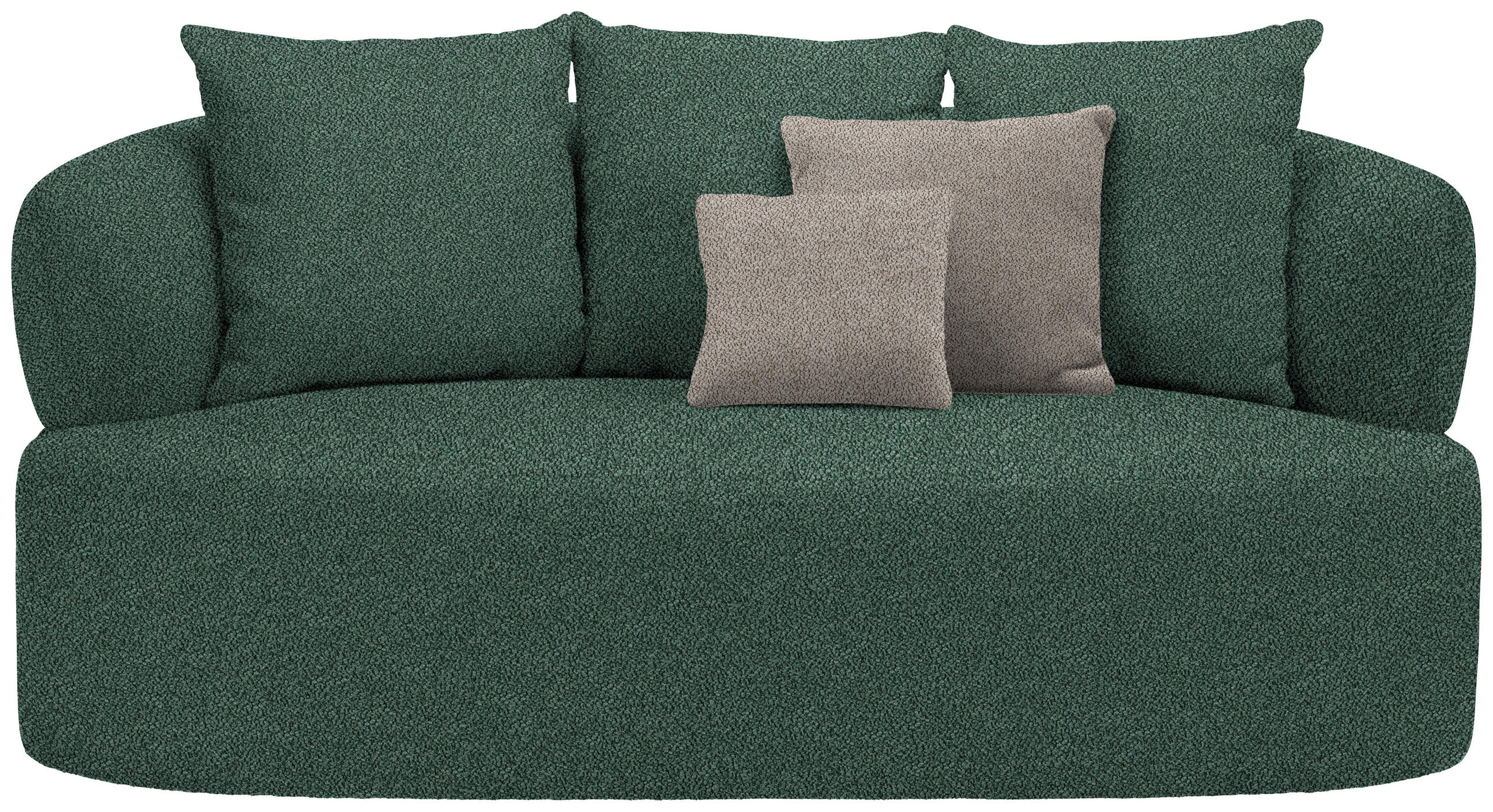 2-SITZER-SOFA in Plüsch Dunkelgrün  - Dunkelgrün/Graubraun, MODERN, Kunststoff/Textil (177/86/105cm) - Hom`in