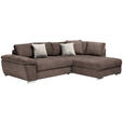 ECKSOFA in Webstoff Taupe  - Taupe/Chromfarben, Design, Kunststoff/Textil (276/212cm) - Carryhome