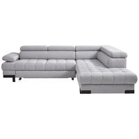 ECKSOFA in Webstoff Grau  - Schwarz/Grau, Design, Textil/Metall (263/223cm) - Welnova