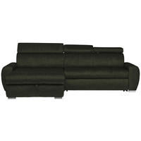 ECKSOFA Waldgrün Velours  - Waldgrün/Chromfarben, Design, Kunststoff/Textil (173/276cm) - Stylife