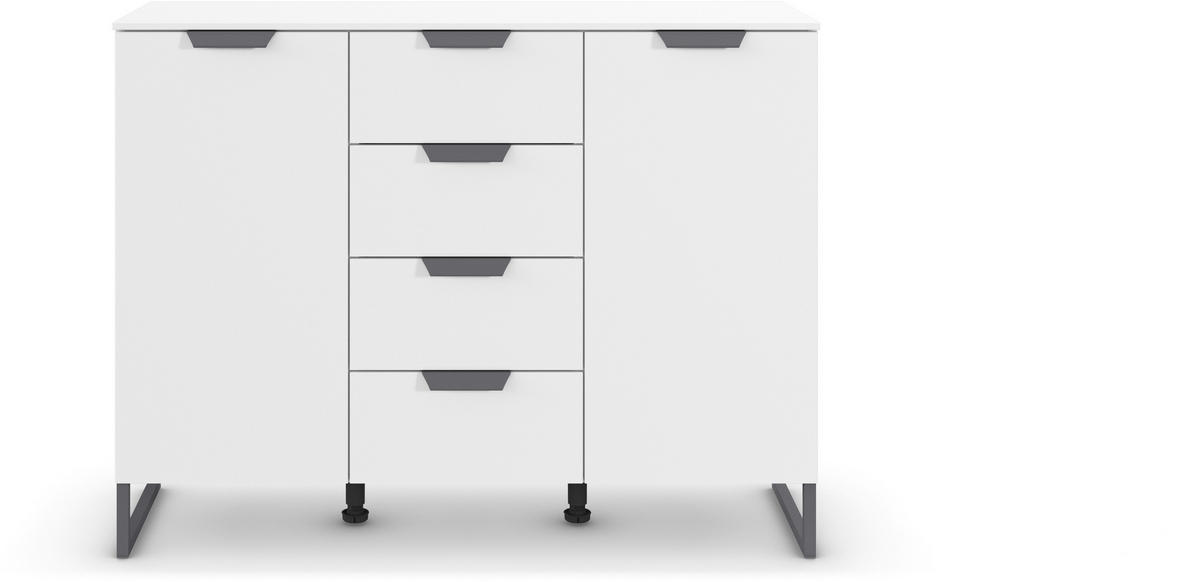 SIDEBOARD  in 120/92/42 cm  - Dunkelgrau/Weiß, Design, Holzwerkstoff/Metall (120/92/42cm) - Carryhome