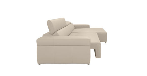 ECKSOFA DUA in Echtleder Beigebraun  293/170 cm  - Chromfarben/Beigebraun, Design, Leder/Metall (293/170cm) - Novel