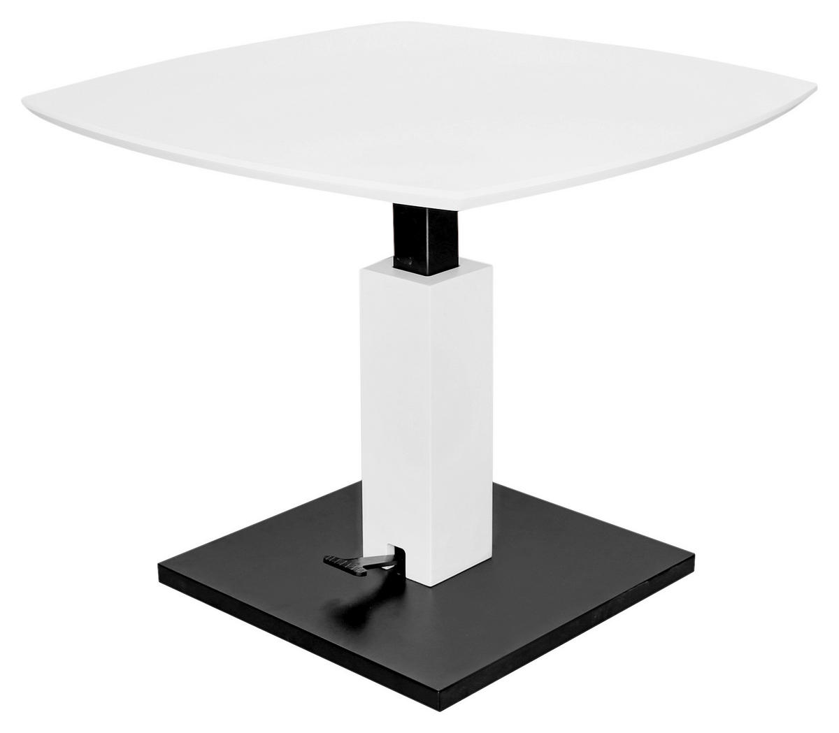 KLUB STOLIĆ crna, bijela  metal, drvni materijal  - bijela/crna, Design, drvni materijal/metal (80/80/47-66cm) - Novel