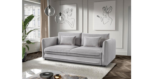 SCHLAFSOFA  mit Liegefunktion, Rücken echt Struktur Grau  - Schwarz/Grau, KONVENTIONELL, Kunststoff/Textil (237/94/117cm) - Carryhome