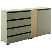 SIDEBOARD Schwarz, Wildeiche, Schilfgrün  167/92/45 cm  - Schilfgrün/Wildeiche, Design, Holz/Holzwerkstoff (167/92/45cm) - Moderano