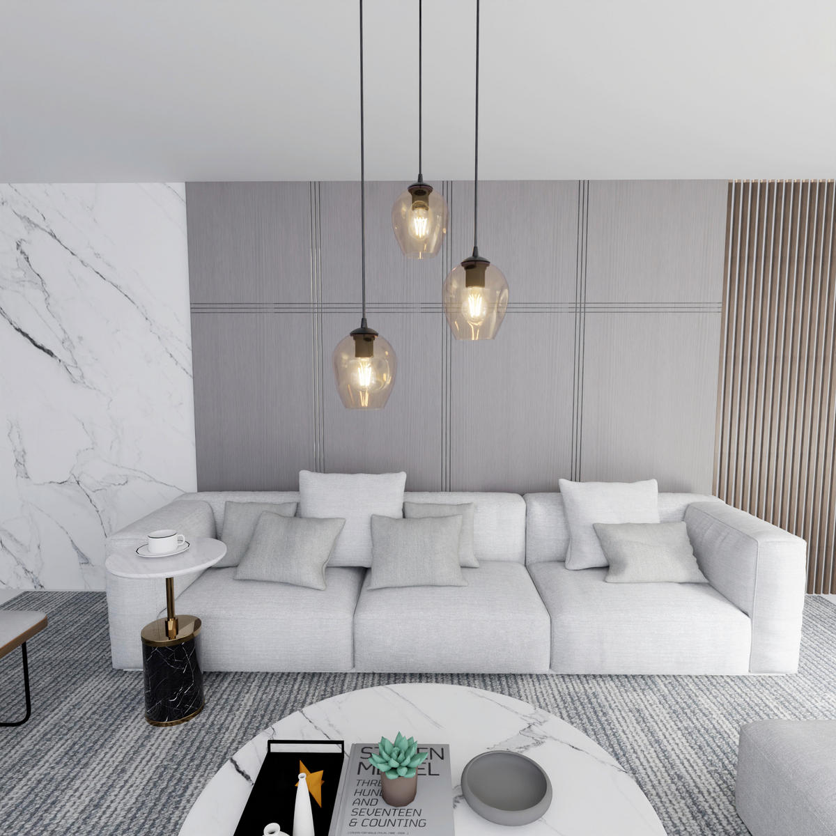 HÄNGELEUCHTE  40/40/100 cm    - Schwarz, KONVENTIONELL, Glas/Metall (40/40/100cm)