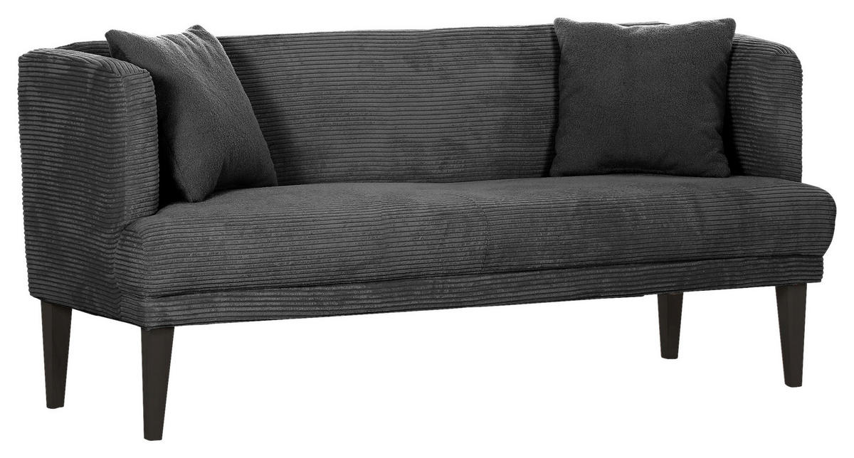 SITZBANK in Textil Anthrazit, Grau  - Anthrazit/Schwarz, Design, Holz/Textil (170/83/70cm) - Landscape