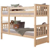 ETAGENBETT 90/200 cm,  in Naturfarben, Absturzsicherung, Leiter  - Naturfarben, MODERN, Holz (90/200cm) - Livetastic