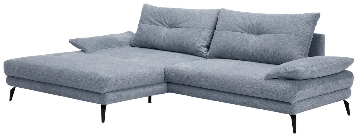 HÖRNSOFFA i flatväv blå  - blå/svart, Design, metall/textil (176/294cm) - MID.YOU
