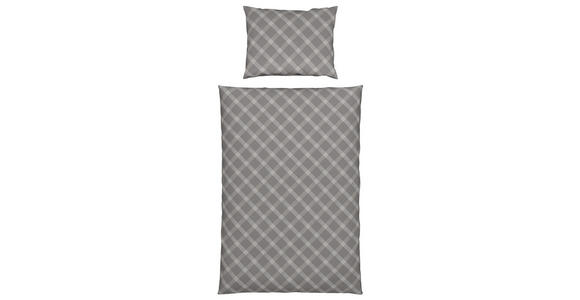 Bettwäsche Adelheid 140/200cm - Taupe/Blau, KONVENTIONELL, Textil (140/200cm) - Ombra