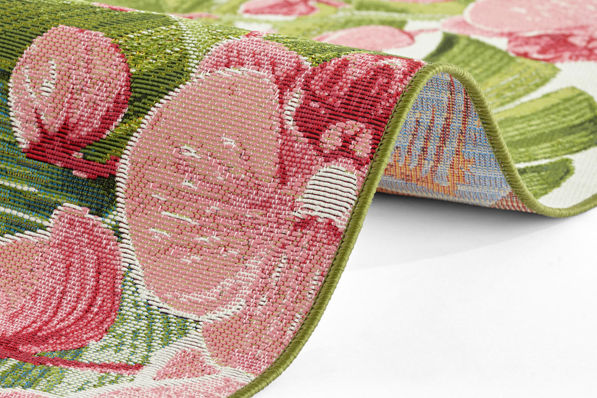 OUTDOORTEPPICH 80/165 cm Flair Grün, Multicolor  - Multicolor/Grün, Design, Kunststoff (80/165cm)