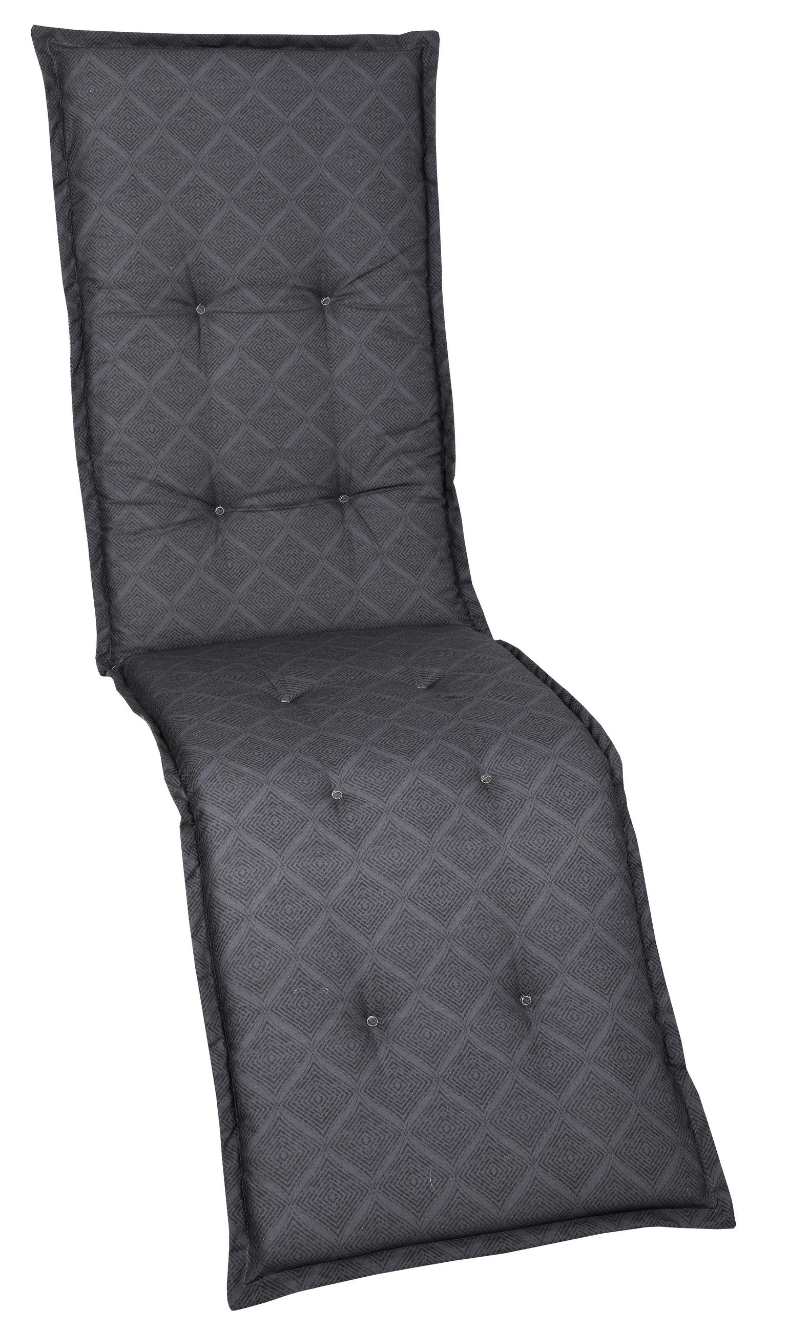 RELAXSESSELAUFLAGE in Anthrazit geometrisch  - Anthrazit, KONVENTIONELL, Textil (50/6/170cm)