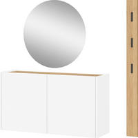 GARDEROBE 3-teilig  in 123/200/29 cm  - Eichefarben/Weiß, Design, Holzwerkstoff (123/200/29cm)