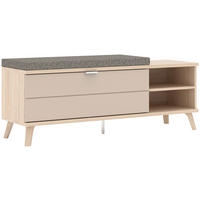 ELŐSZOBAPAD 130/51/38 cm  - világosszürke/króm, Design, faalapú anyag/textil (130/51/38cm) - Stylife