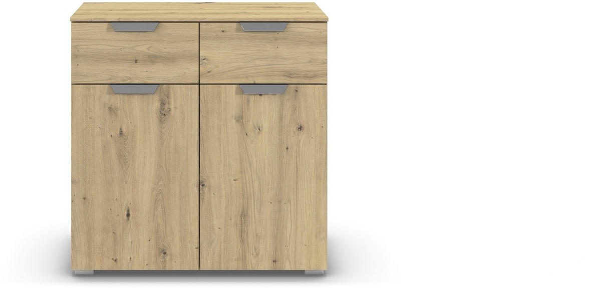 KOMMODE  in 80/81/42 cm  - Chromfarben/Eiche Artisan, Design, Holzwerkstoff/Metall (80/81/42cm) - Carryhome