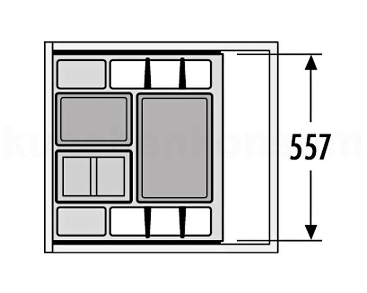 EINBAUABFALLSAMMLER 18 2X 8 l  Kunststoff  - Hellgrau, Basics, Kunststoff (40,7/34/49,1cm) - HKT