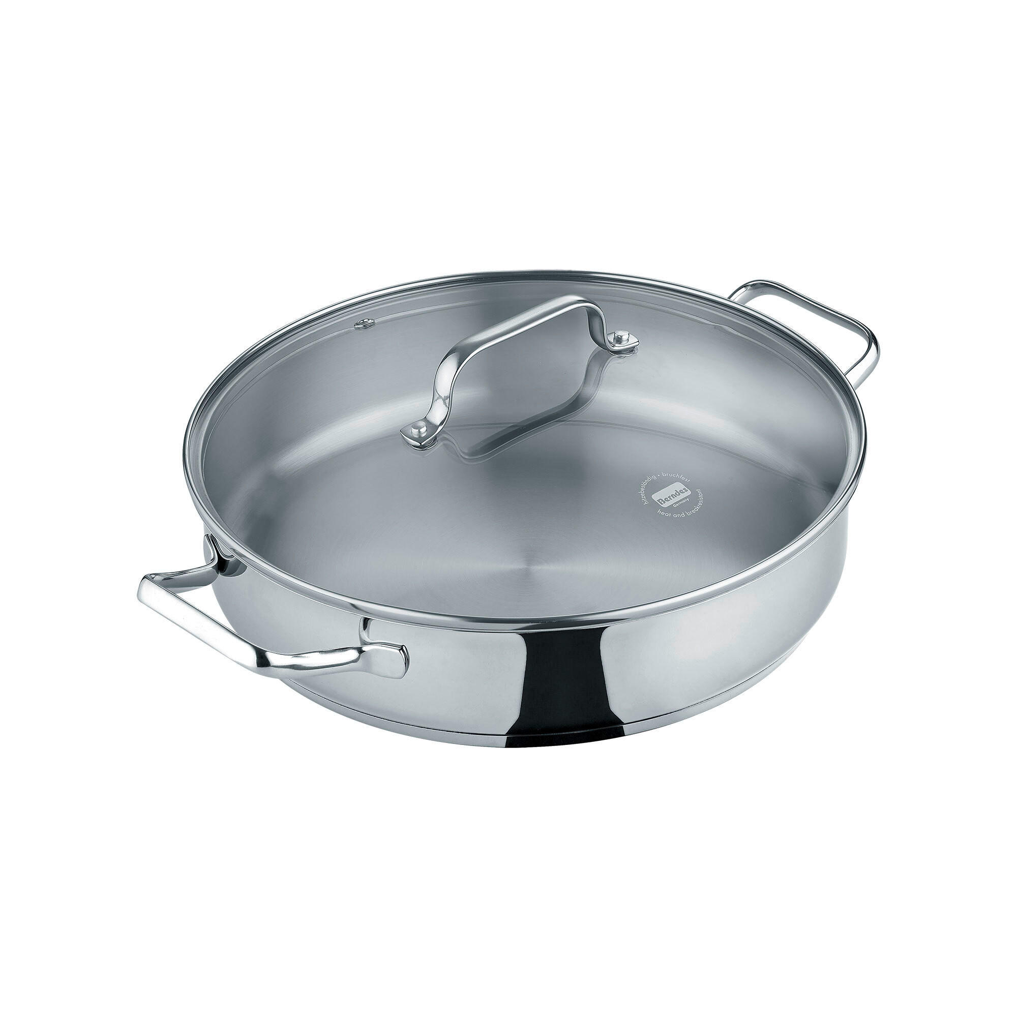 SERVIERPFANNE b.brilliant  - Grau Hochglanz, Basics, Metall (28/9,8/28cm) - Berndes