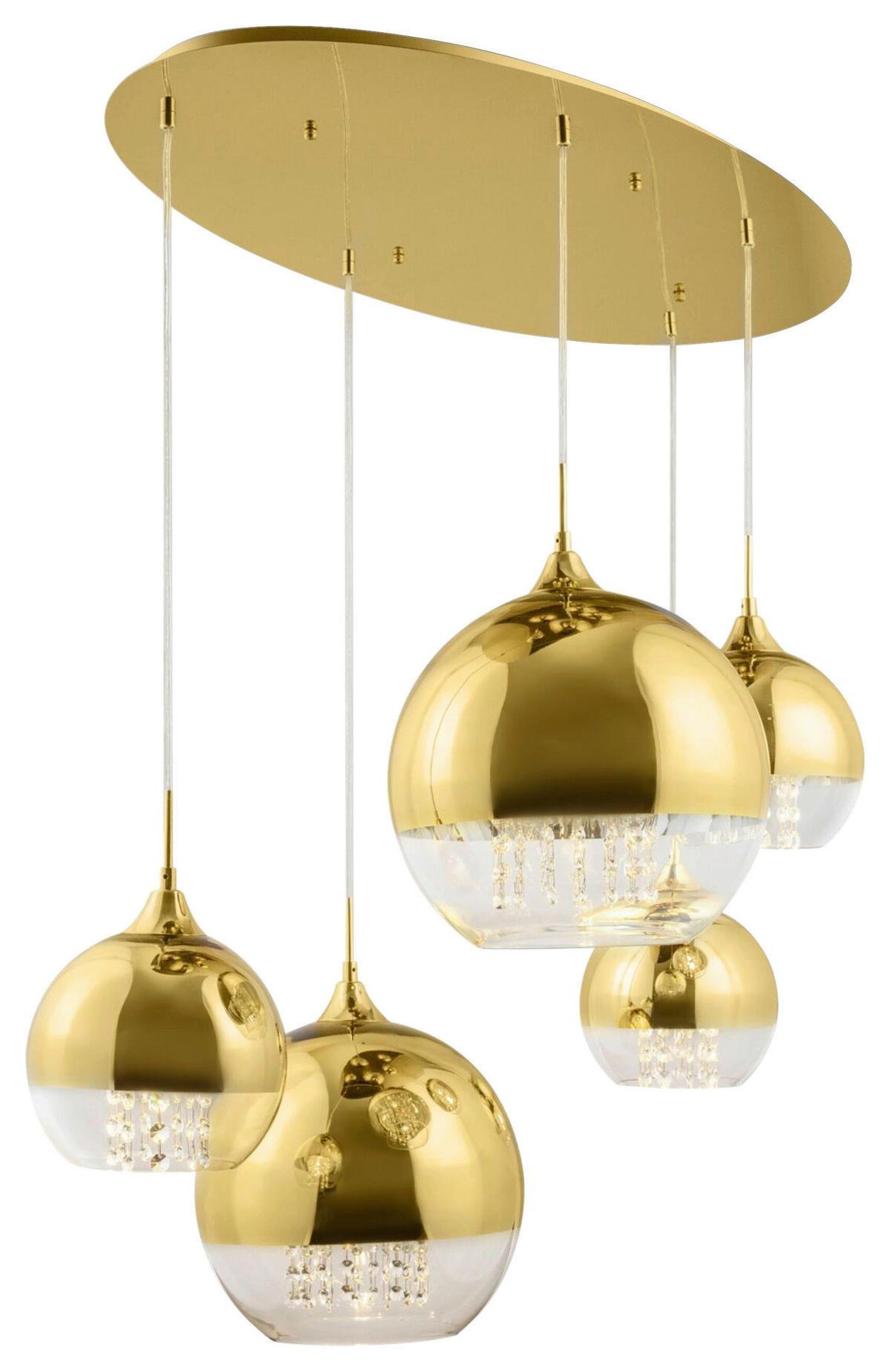 PENDELLEUCHTE  62/95/91 cm   - Goldfarben, Basics, Glas/Metall (62/95/91cm) - MAYTONI