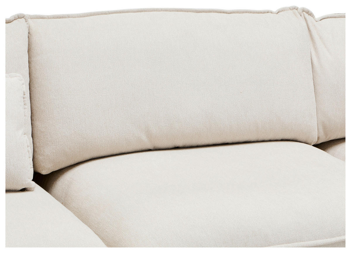 ROHOVÁ SEDACIA SÚPRAVA, textil, krémová - krémová/tmavohnedá, Basics, drevo/textil (301/315cm) - Livetastic