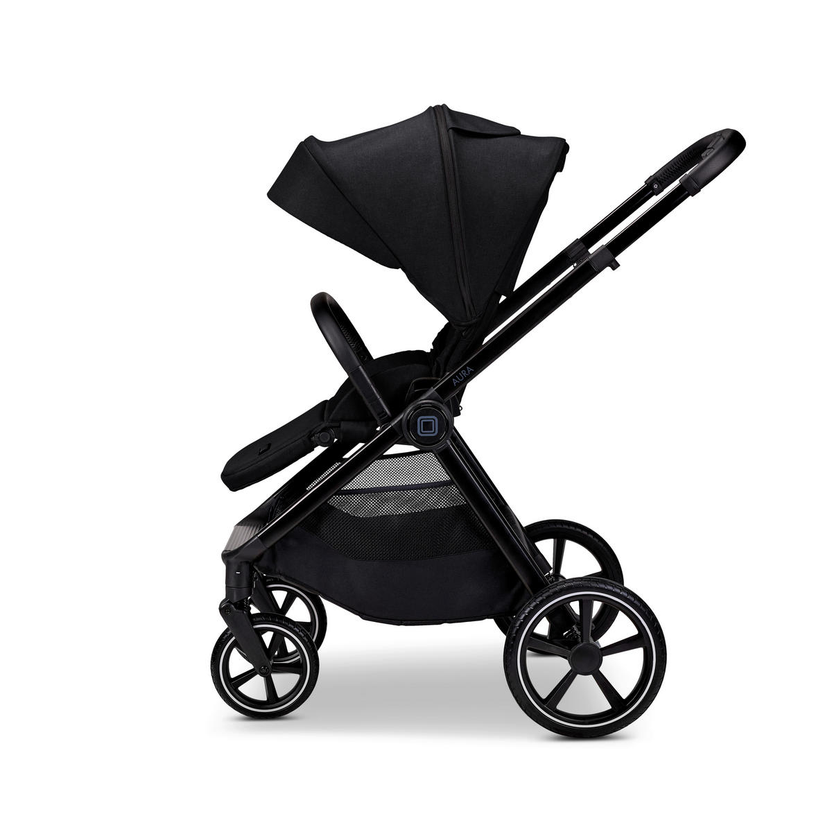 KOMBIKINDERWAGEN  Aura  Onyx Melange  - Schwarz, Basics, Textil (86/61/120cm) - Moon