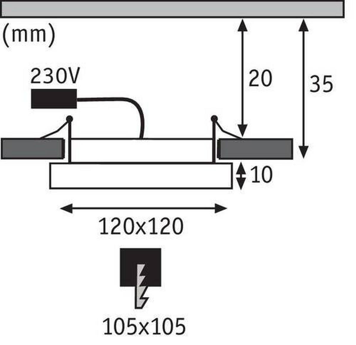 LED-PANEEL 12/12 cm   - Weiß, Basics, Kunststoff (12/12cm) - Paulmann