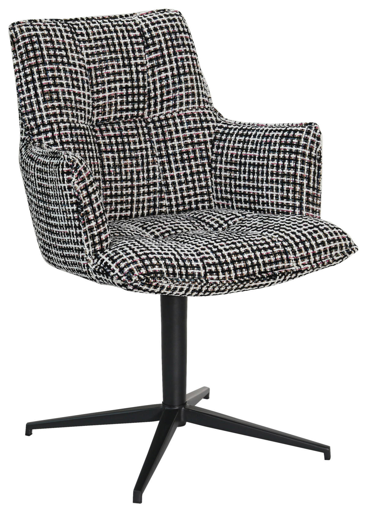 ARMLEHNSTUHL  in Eisen Chenille  - Blau/Schwarz, Design, Textil/Metall (59,5/87,5/62,5cm) - Novel