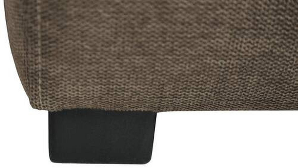 ECKSOFA in Webstoff Dunkelbraun  - Weiss/Dunkelbraun, Design, Kunststoff/Textil (276/173cm) - Stylife