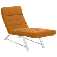 RELAXLIEGE in Mikrofaser Orange  - Chromfarben/Orange, Design, Textil/Metall (65/91/170cm) - Chilliano