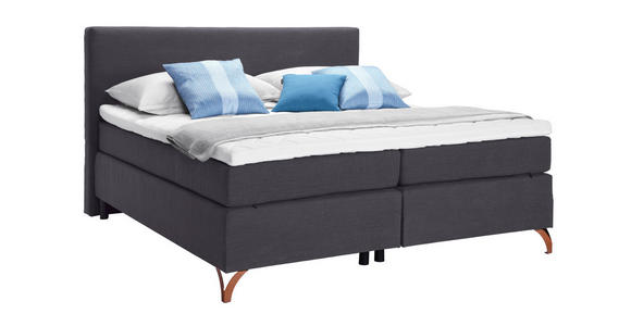 BOXSPRINGBETT 180/200 cm  in Anthrazit  - Anthrazit/Kupferfarben, KONVENTIONELL, Textil/Metall (180/200cm) - Esposa