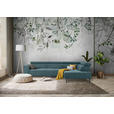 ECKSOFA Türkis Feincord  - Türkis/Schwarz, Design, Textil/Metall (280/205cm) - Xora