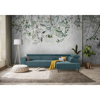 ECKSOFA in Feincord Türkis  280/205 cm  - Türkis/Schwarz, Design, Textil/Metall (280/205cm) - Xora