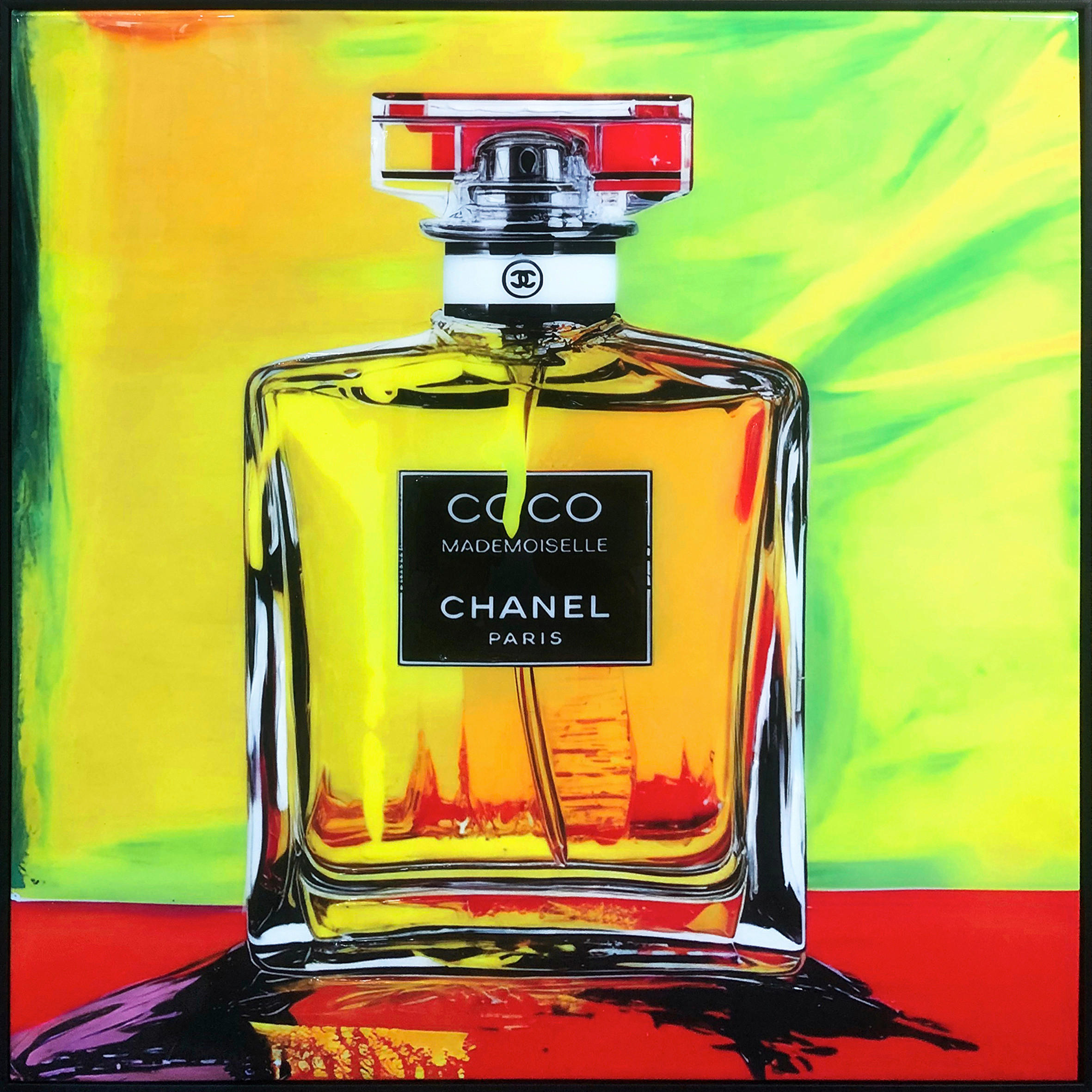 OLAJFESTMÉNY 80/80 cm  - sárga/fekete, Trend, műanyag/textil (80/80cm) - Monee