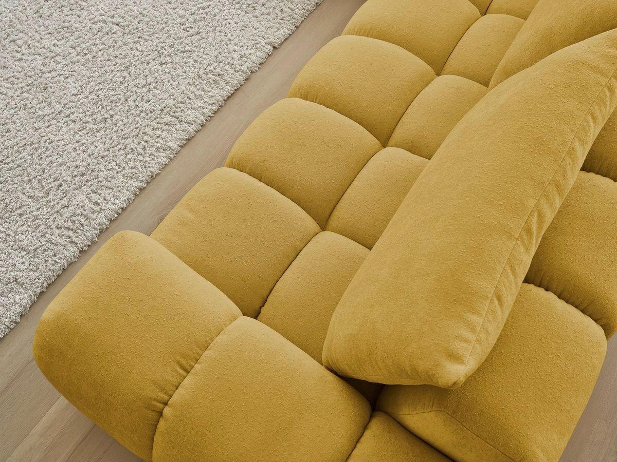 ECKSOFA Ottomane links  EVEREST Gelb Struktur  - Gelb/Schwarz, MODERN, Kunststoff/Textil (210/352cm) - Livetastic