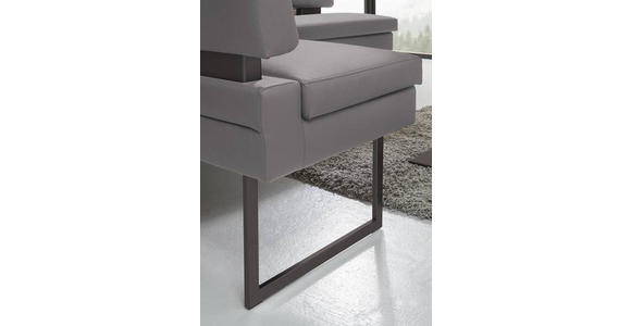 ECKBANK 158/200 cm  in Grau  - Schwarz/Grau, Design, Textil/Metall (158/200cm) - Dieter Knoll