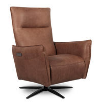 RELAXSESSEL in Leder Rotbraun  - Rotbraun/Schwarz, Design, Leder/Metall (77/107/88cm) - Livetastic