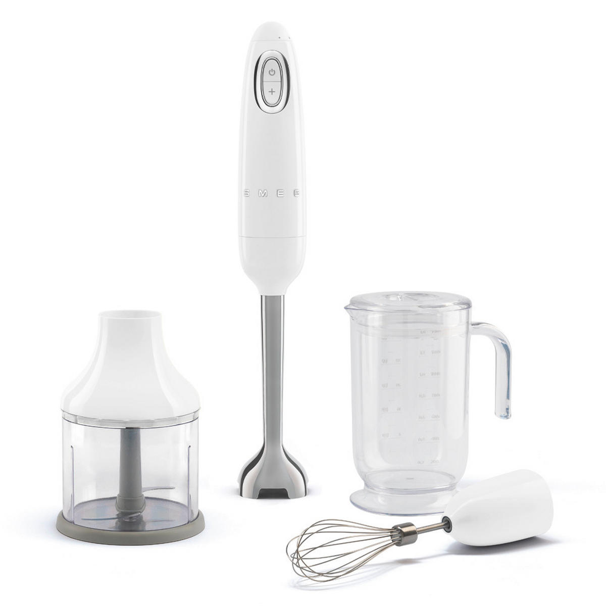 STABMIXER-SET 50's Style 4-teilig  - Weiss Hochglanz, Trend, Kunststoff (6.5/41.4/6.5cm) - SMEG