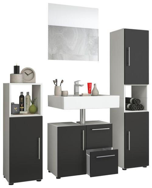 BADEZIMMER in 120 cm - Schwarz, Konventionell, Holzwerkstoff (120cm) - MID.YOU